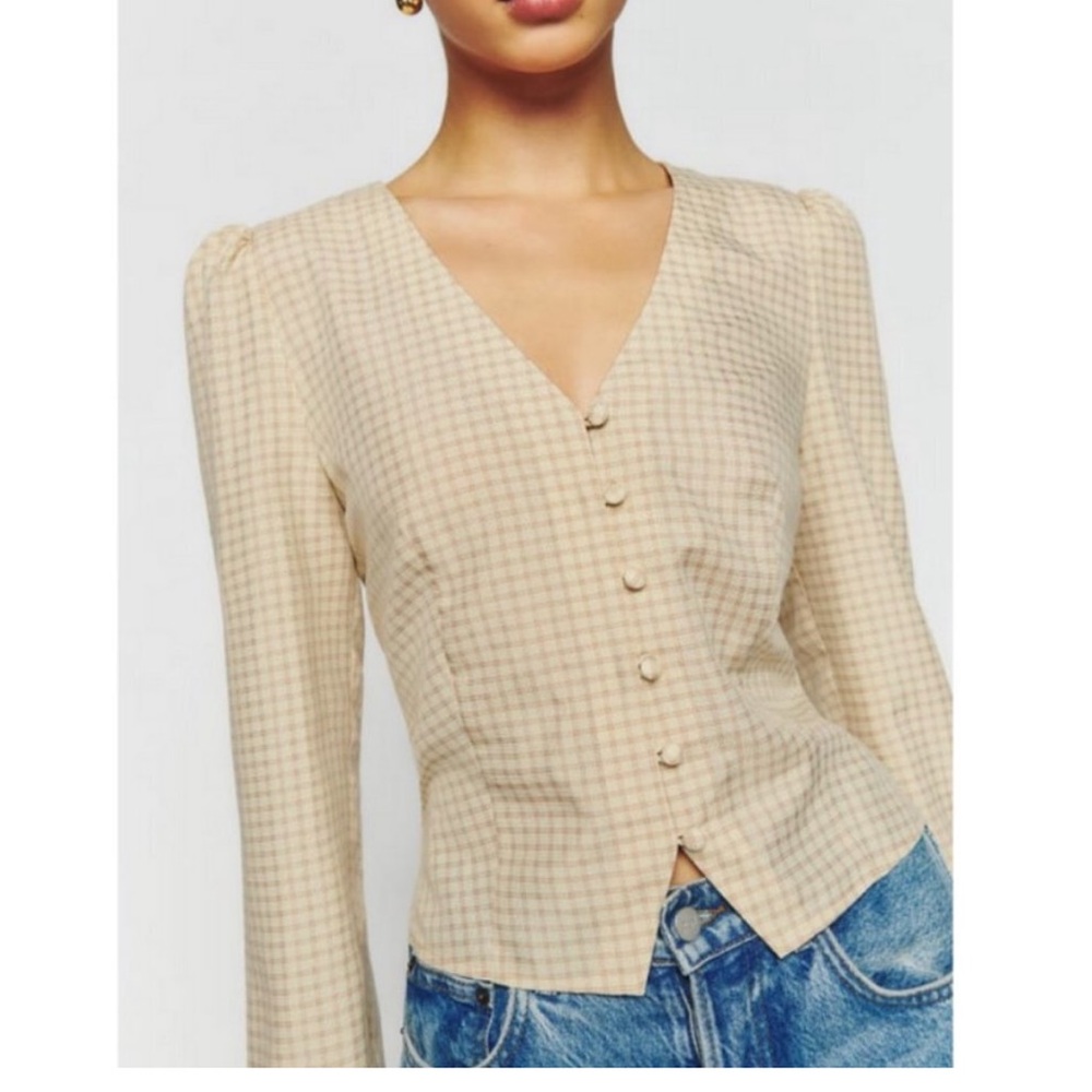 Reformation Callie button up top